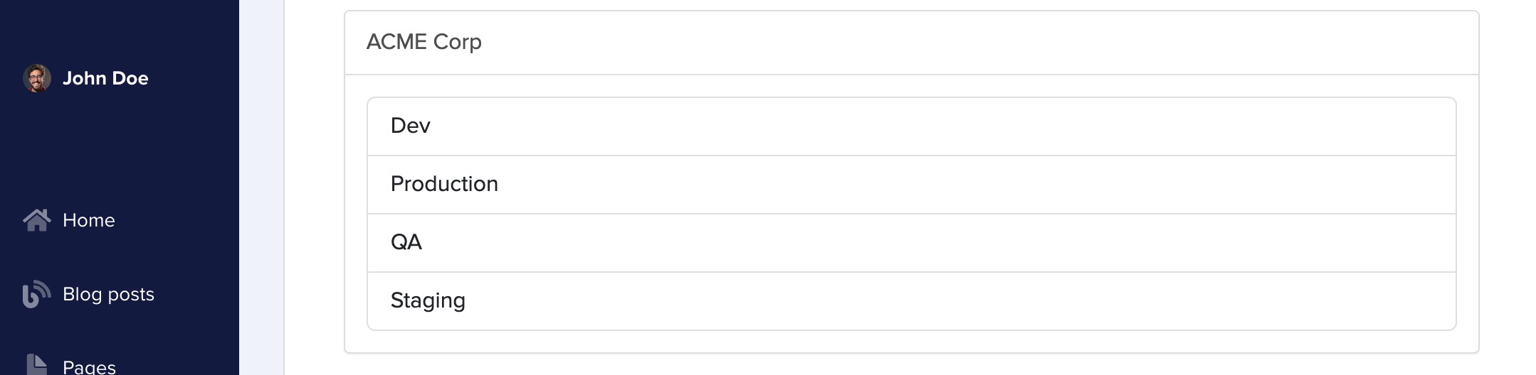 Multiple Environments