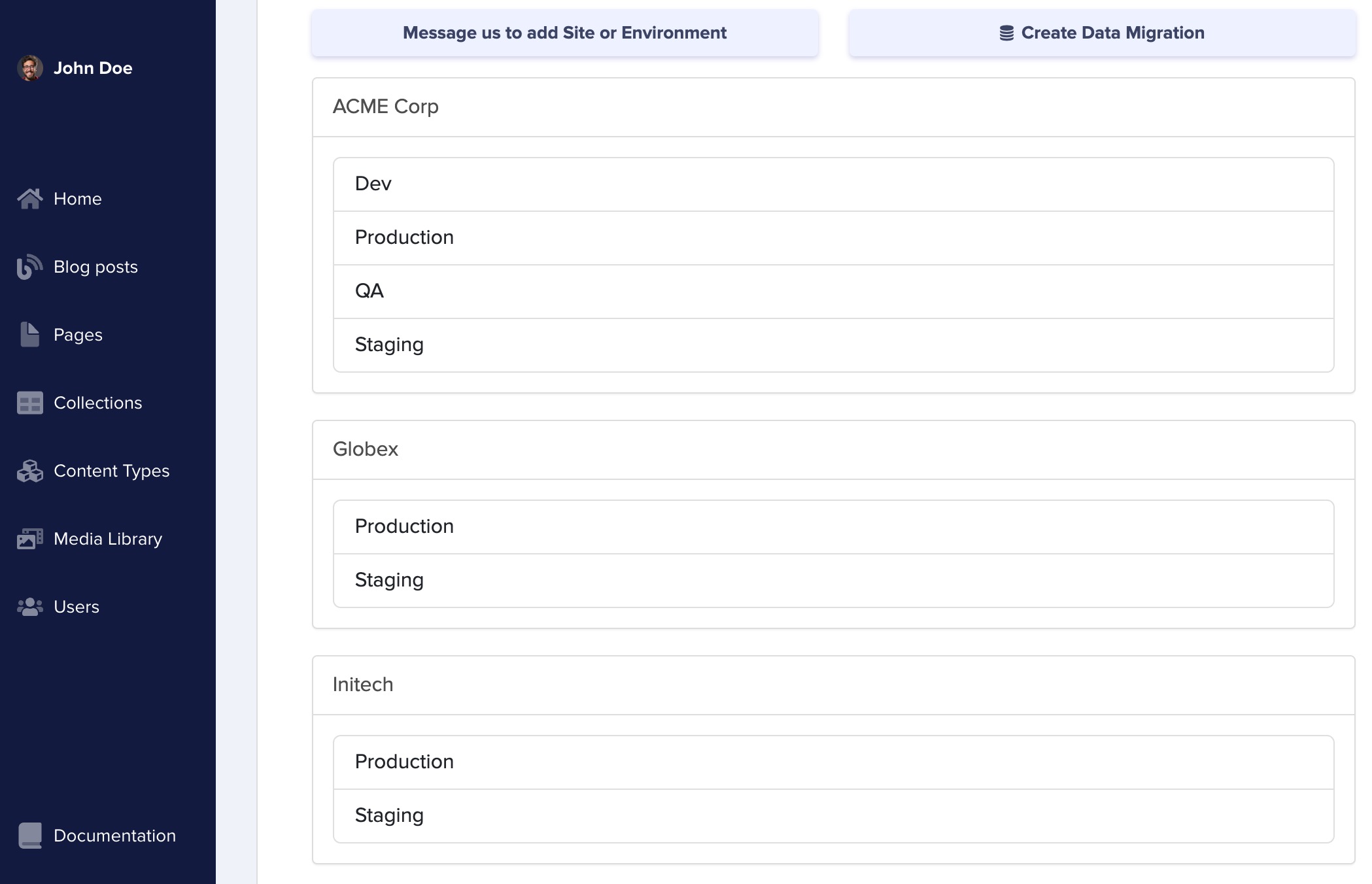 Multiple Environments